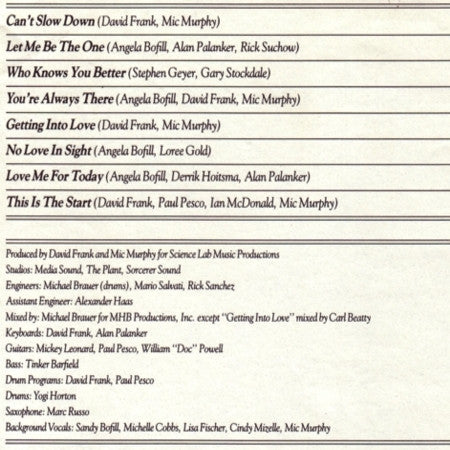 Angela Bofill - Let Me Be The One