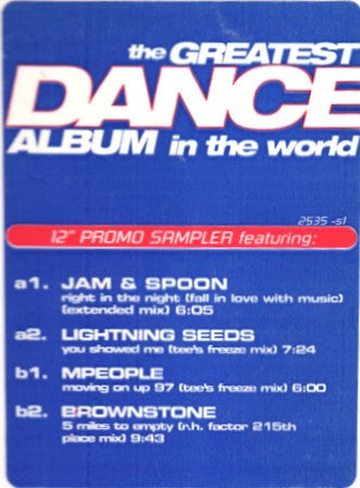 Various - The Greatest Dance Album In The World (12" Promo Sampler)