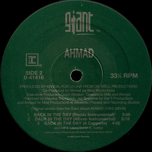 Ahmad (2) - Back In The Day