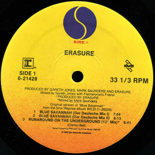 Erasure - Blue Savannah / Runaround On The Underground / Supernature / No G.D.M.