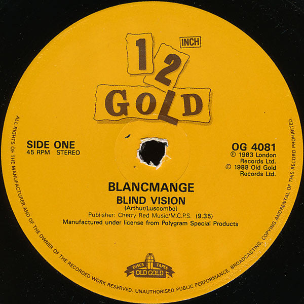 Blancmange - Blind Vision / Living On The Ceiling