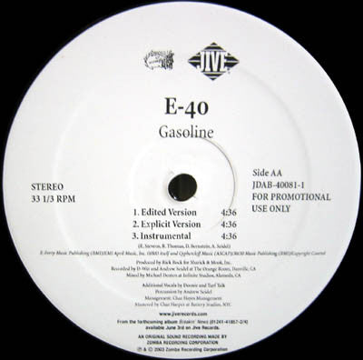 E-40 - One Night Stand / Gasoline