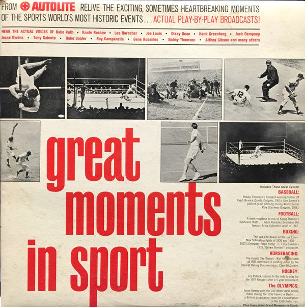 Autolite Presents Great Moments In Sport