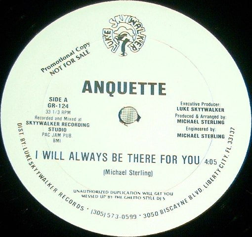 Anquette - I Will Always Be There For You / Get Off Your Ass And Jam