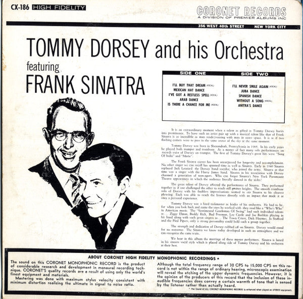 Tommy Dorsey And His Orchestra - Tommy Dorsey And His Orchestra Featuring Frank Sinatra