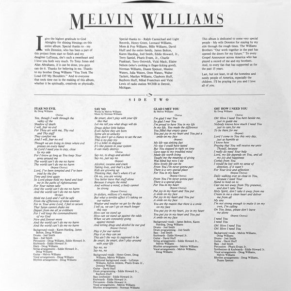 Melvin Williams (2) - Back To The Cross
