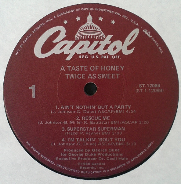 A Taste Of Honey - Twice As Sweet