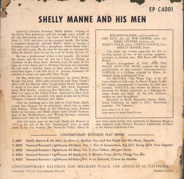 Shelly Manne & His Men Vol. 1