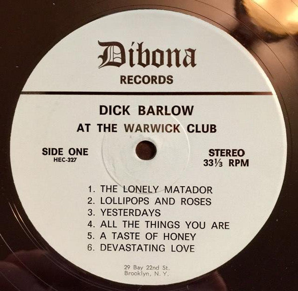 Dick Barlow At The Warwick Club