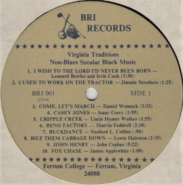 Various - Virginia Traditions - Non-Blues Secular Black Music