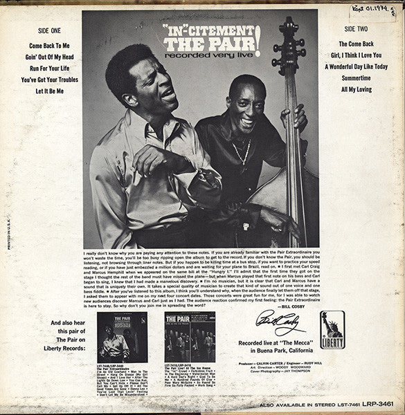 "In"-Citement: The Pair Recorded Very Live