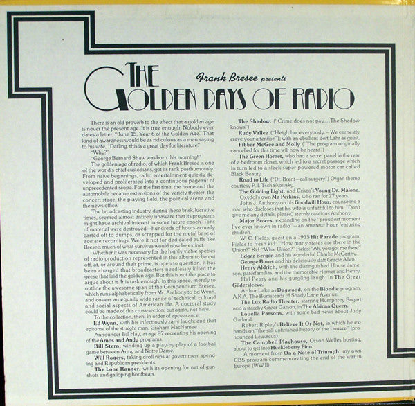 Various - The Golden Days Of Radio