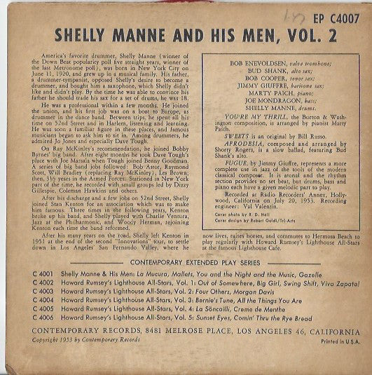 Shelly Manne & His Men, Volume 2