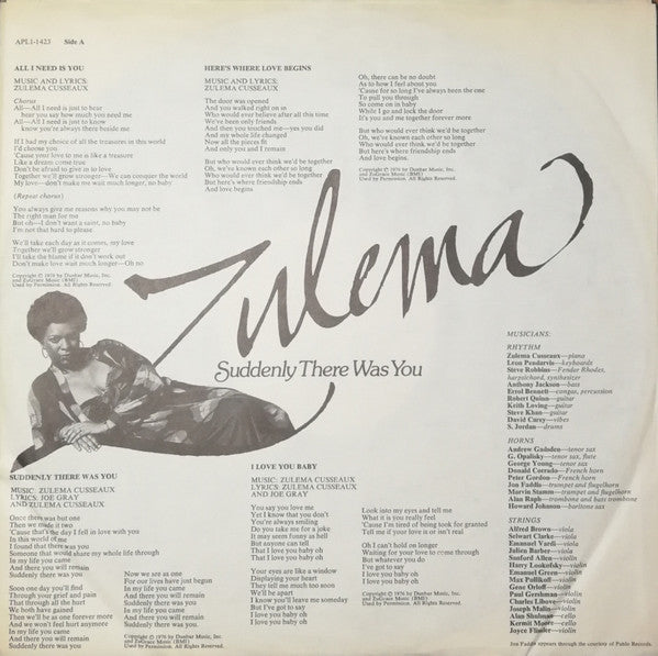 Zulema - Suddenly There Was You
