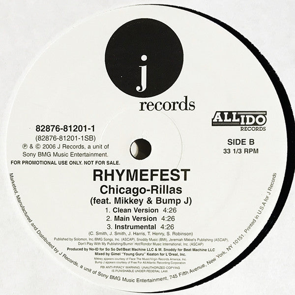 Rhymefest - Dynomite (Going Postal) / Chicago-Rillas