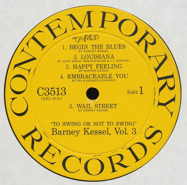 Barney Kessel - Vol. 3, To Swing Or Not To Swing