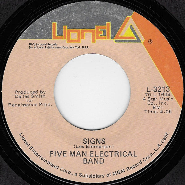Five Man Electrical Band - Signs / Hello Melinda Goodbye