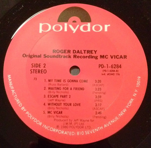 Roger Daltrey - McVicar (Original Soundtrack Recording)