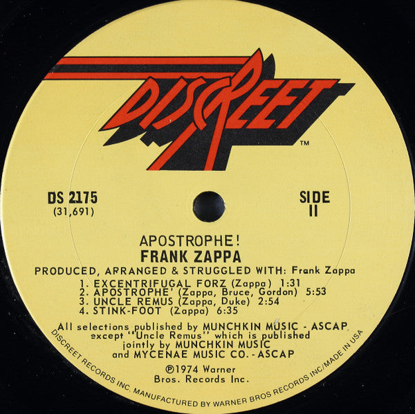 Frank Zappa - Apostrophe (')