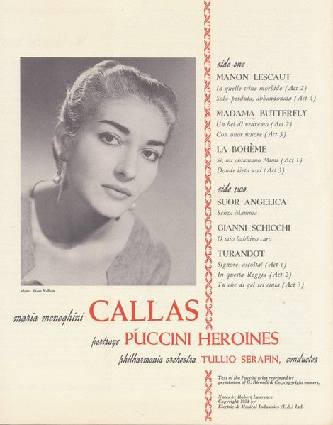 Maria Callas - Callas Portrays Puccini Heroines