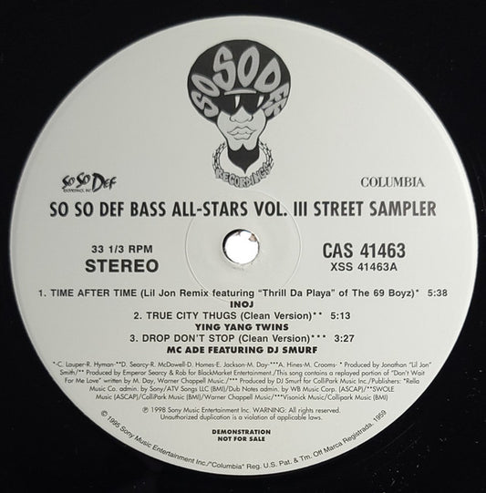 Various - So So Def Bass All-Stars Vol. III Street Sampler