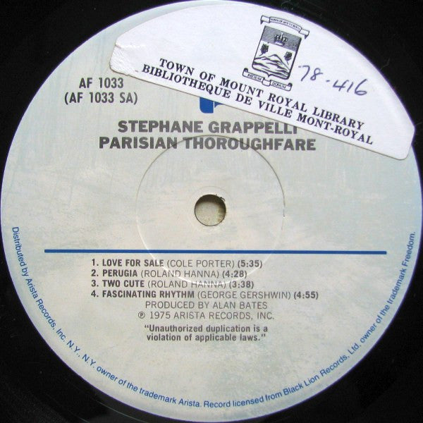 Stéphane Grappelli - Parisian Thoroughfare