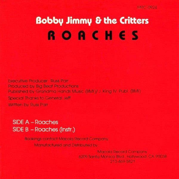 Bobby Jimmy And The Critters - Roaches