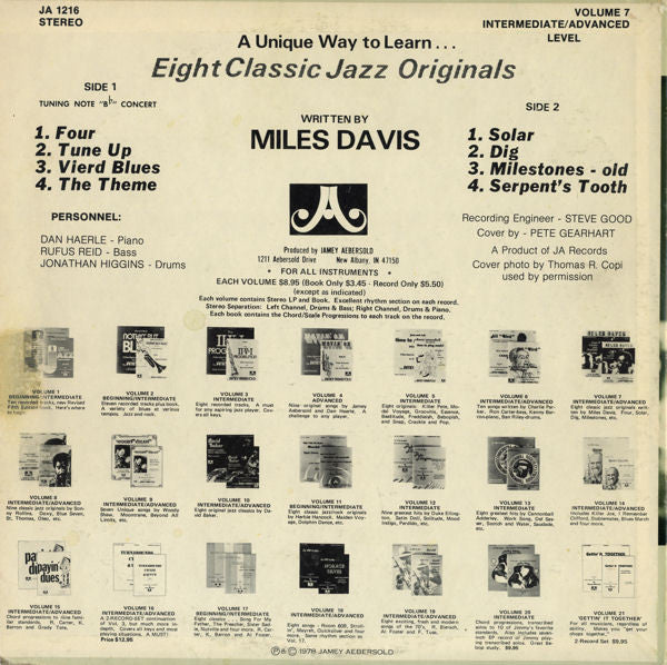Jamey Aebersold - Miles Davis (Eight Classic Jazz Originals You Can Play)