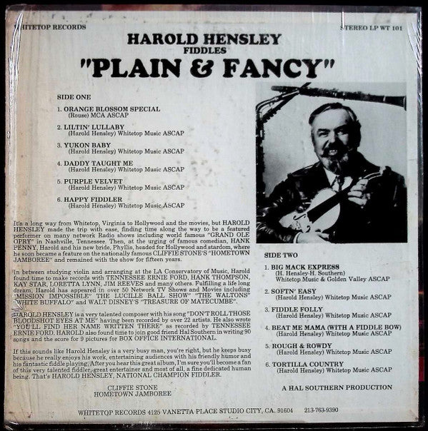 Harold Hensley Fiddles "Plain & Fancy"
