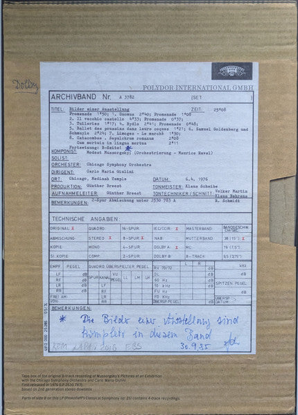 Carlo Maria Giulini - Bilder Einer Ausstellung = Pictures At An Exhibition / Symphonie Classique