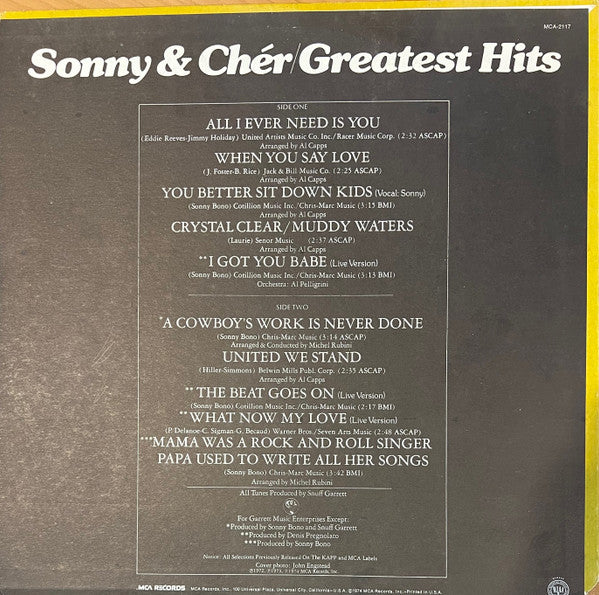 Sonny & Cher - Greatest Hits