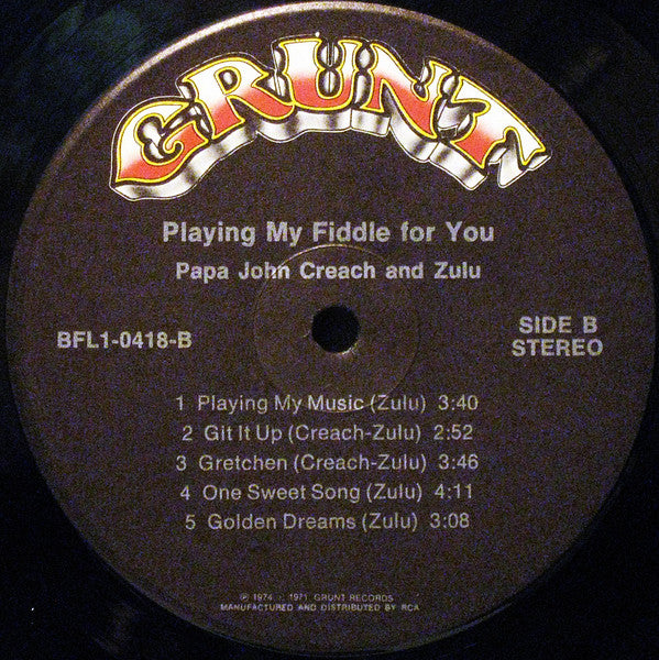 Papa John Creach - Playing My Fiddle For You