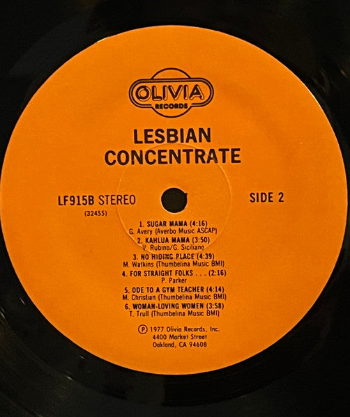 Various - Lesbian Concentrate A Lesbianthology of Songs And Poems