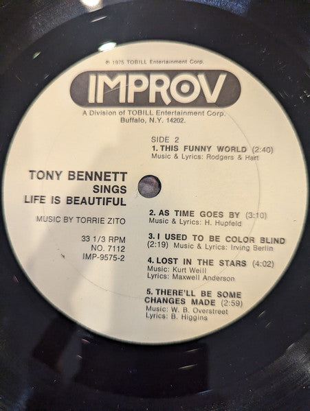 Tony Bennett Sings... "Life Is Beautiful"