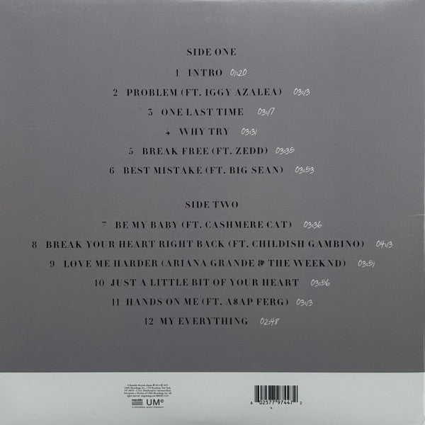 Ariana Grande - My Everything [CLEAR + LAVENDER SPLIT VINYL]