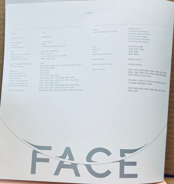 Jimin (2) - Face [WHITE VINYL]