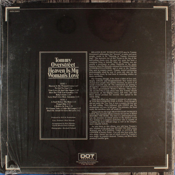 Tommy Overstreet - Heaven Is My Woman's Love