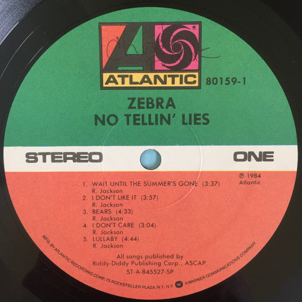 Zebra (8) - No Tellin' Lies