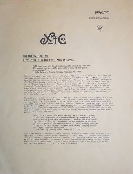 XTC - English Settlement
