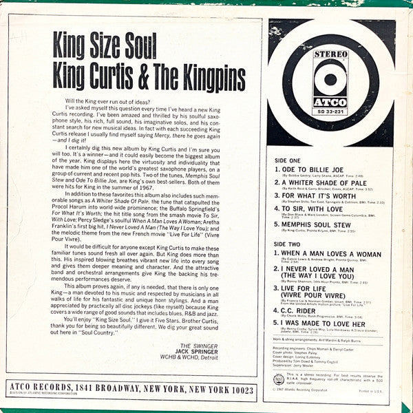 King Curtis & The Kingpins - King Size Soul