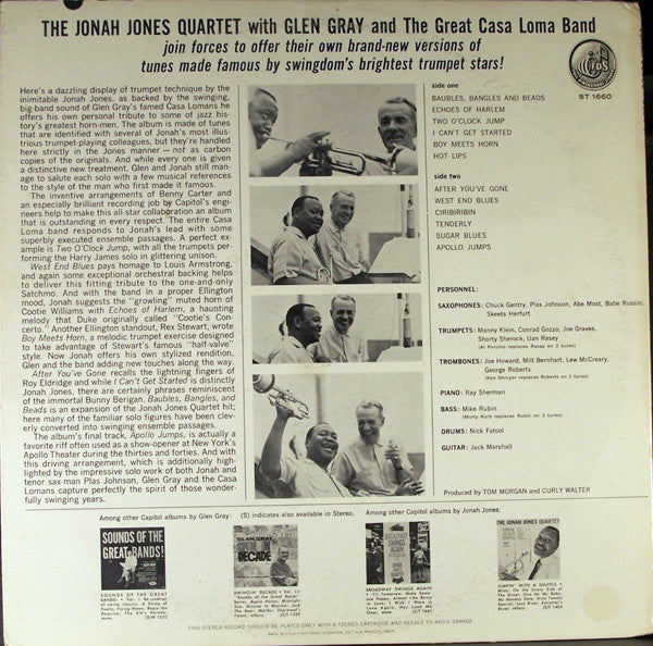 The Jonah Jones Quartet - Jonah Jones And The Quartet / Glen Gray And The Casa Loma Orchestra