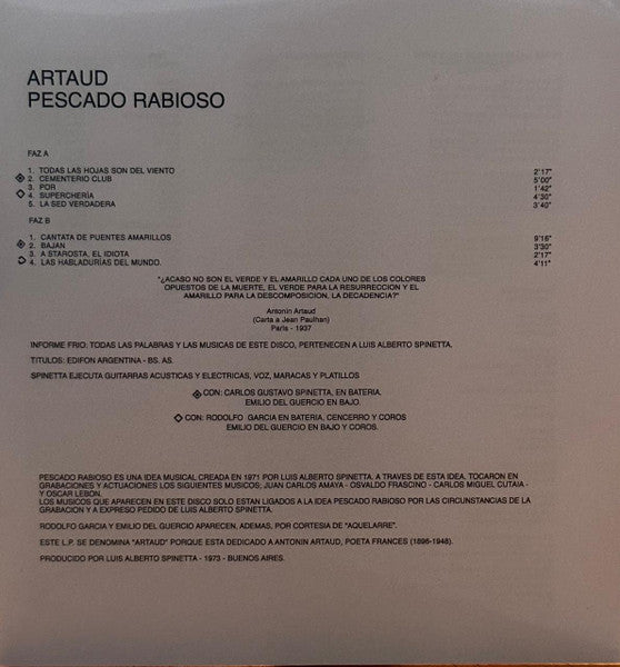 Pescado Rabioso - Artaud