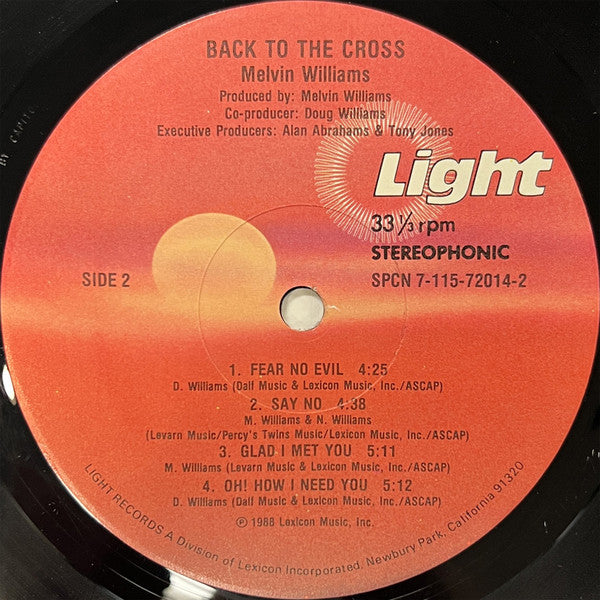 Melvin Williams (2) - Back To The Cross