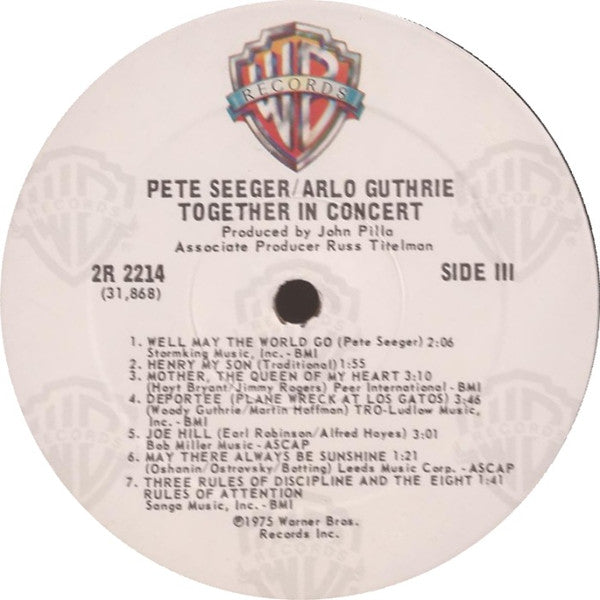 Pete Seeger - Pete Seeger & Arlo Guthrie Together In Concert