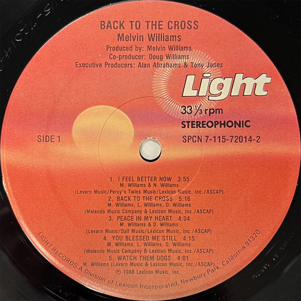 Melvin Williams (2) - Back To The Cross