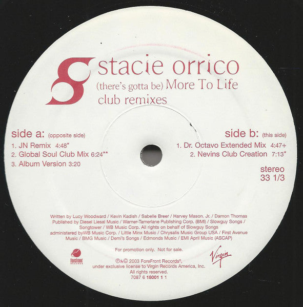 Stacie Orrico - (There's Gotta Be) More To Life (Club Remixes)