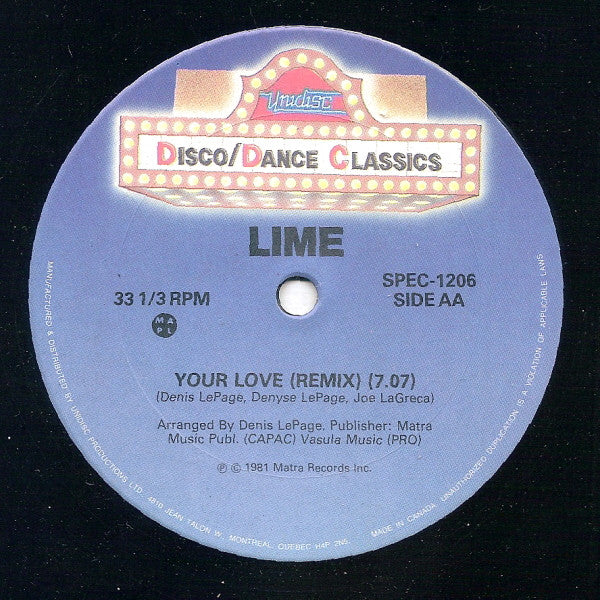 Lime (2) - Come And Get Your Love / Your Love (Remix)