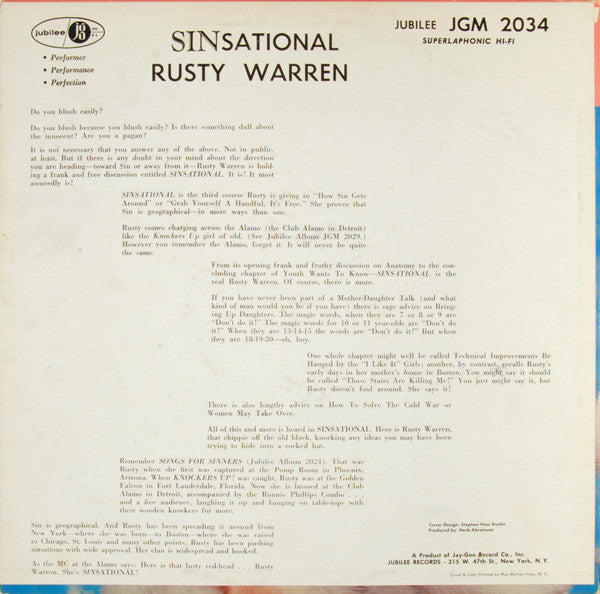 Rusty Warren - Sinsational