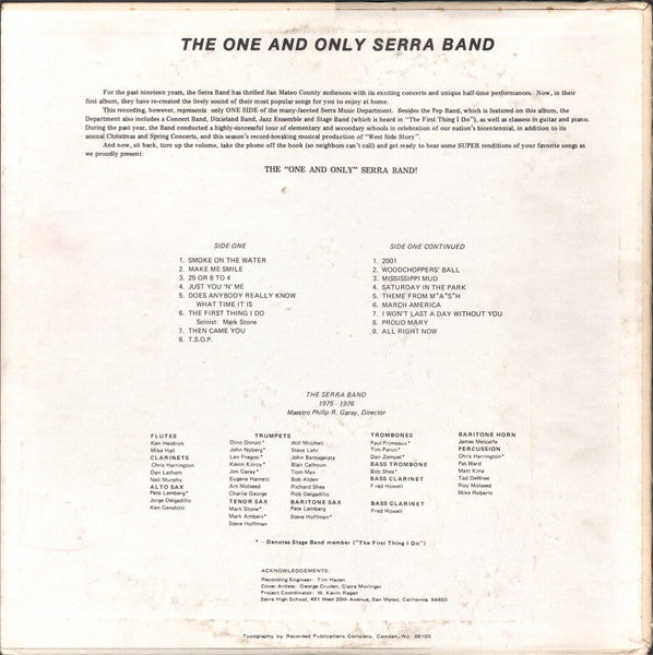Serra Band - The One And Only Serra Band