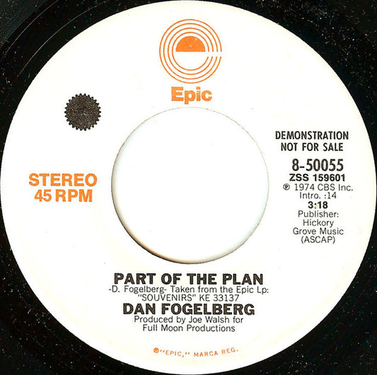 Dan Fogelberg - Part Of The Plan [WHITE LABEL PROMO]